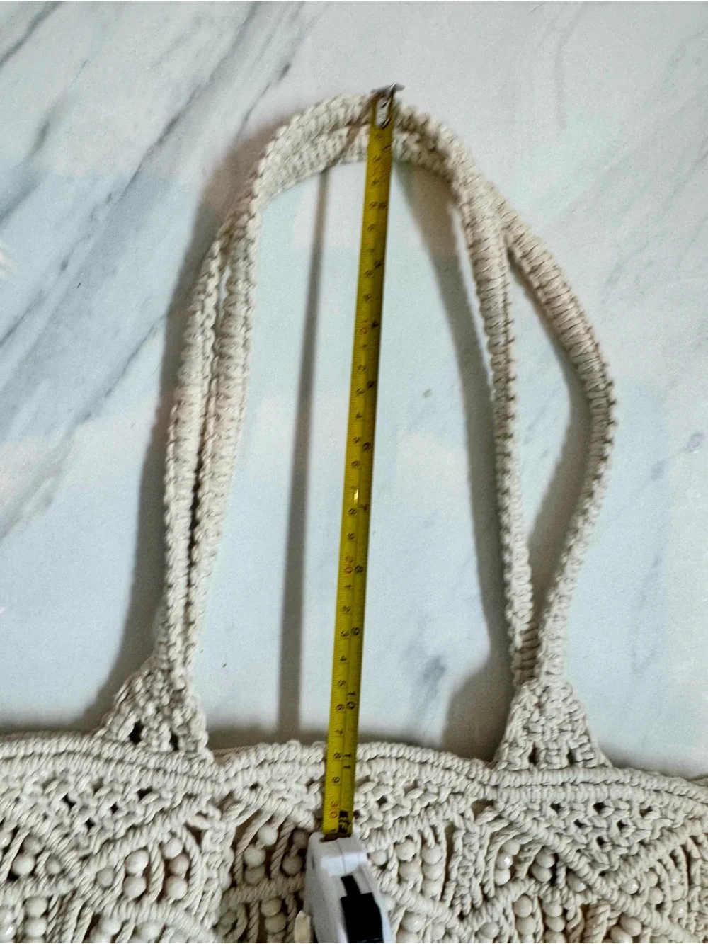 Handcrafted Macramé Tote Bag in Cream